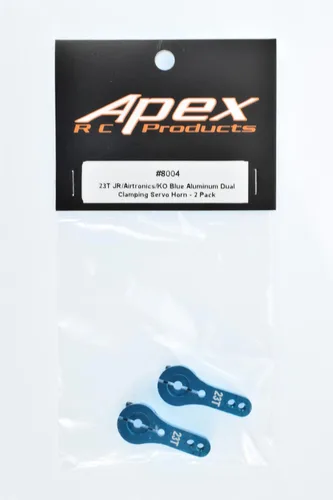 Vista 4 de 23T para JR/Airtronics/KO Bocina servo de sujeción doble de aluminio azul - Paquete de 2 #8004