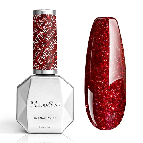 Vista 11 de MelodySusie - Esmalte de uñas en gel con brillo perla rosa brillante, 0.5 fl oz, efecto hilo, con acabado de concha rosa brillante, UV LED