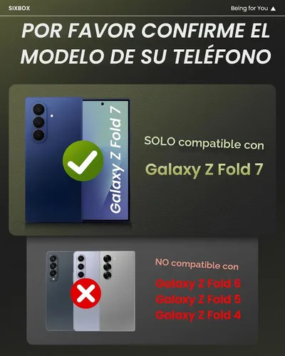 Vista 2 de Funda para Samsung Galaxy Z Fold 7 con Protección de Bisagra y Protector de Pantalla, Diseño Delgado de PC Duro Resistente a Golpes 360° Funda