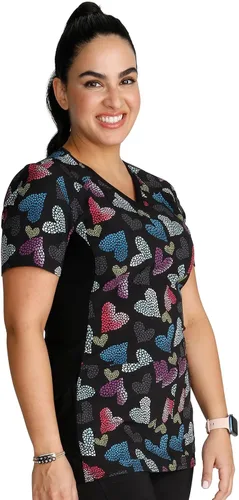 Vista 6 de Cherokee iFlex Women Scrubs Top V-Neck Knit Panel CK636