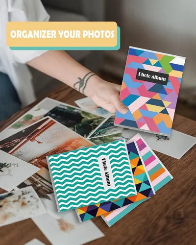 Vista 5 de Álbumes de fotos pequeños de 4 x 6 pulgadas, paquete de 4 unidades, capacidad para 36 fotos cada uno, mini álbumes de fotos de 4 x 6, álbumes