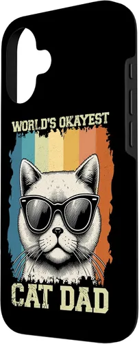 Vista 2 de World's Okayest Cat Dad Cat Lover Animal Father's Day Parent Case for iPhone 16