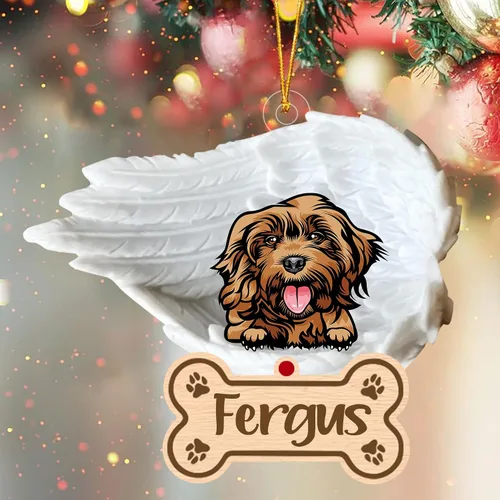 Vista 28 de Adorno de perro afgano de 1 ángel, adorno acrílico 2D personalizado conmemorativo para perros, regalo por pérdida de mascotas, regalo