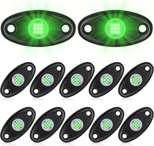 Vista 11 de 12 Cápsulas Luces LED Rock para Automóvil SUV Luces Underglow Impermeables Neón Trail Rig Lámpara Iluminación para Camión Motocicleta Barco ATV UTV