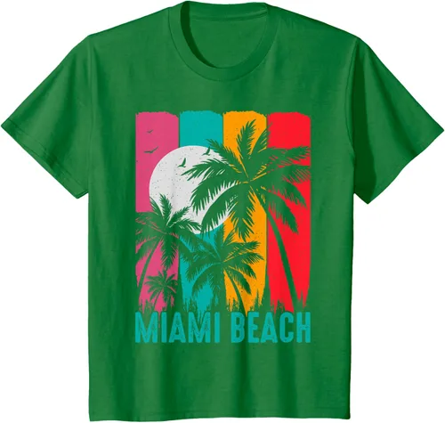Vista 3 de Camiseta Miami Beach, Negro, S