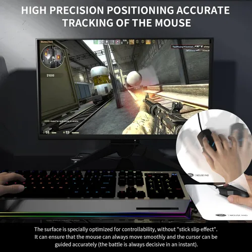 Vista 4 de WengTech Teflon Gaming Mouse Pad Waterproof Anti-Slip Slim Mouse Pad for Gamers Medium 137X 94X 002 inch - White