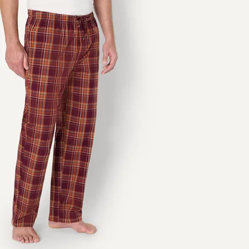 Vista 3 de Amazon Essentials Pantalón de pijama tejido de corte recto con bolsillos para hombre Tartán mezcla de óxido burdeos
