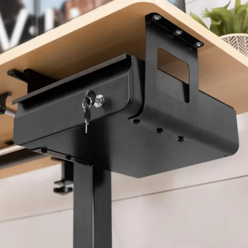 Vista 5 de VIVO Cajón deslizante con cerradura de 13 pulgadas para debajo del escritorio, organizador de almacenamiento seguro para oficina en casa, negro