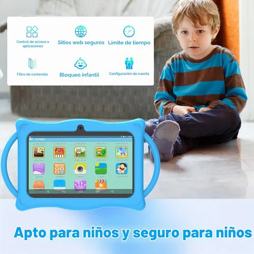 Vista 4 de Tablet Android Kids de 7 pulgadas, Tablets para Niños, 4 GB de RAM 32 GB ROM Quad Core Tablet para niños pequeños con funda a prueba de golpes