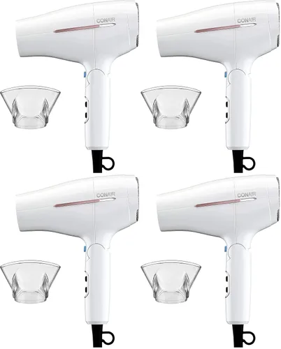 Vista 10 de Conair Worldwide Secador de pelo con mango plegable con concentrador y difusor, 1875W secador de pelo de viaje con tecnología de voltaje