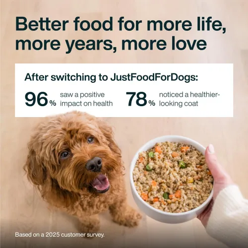 Vista 7 de JustFoodForDogs Pantry Fresh - Alimento húmedo para perros, comida completa o comida para perros, receta de comida para perros de cordero y arroz