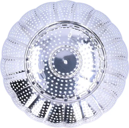 Vista 3 de Foldable Stainless Steel Steam Basket Rack for Pressure Cooker, Vegetable Steamer Rt with Hook, Kitchen Cooking Tool for Eggs Meat Seafood