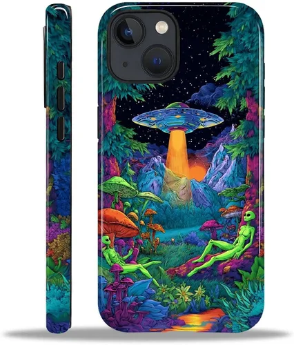 Vista 34 de Funda para iPhone 11 Funda, Diseño de Plantas de Nave Espacial Alienígena - Protección Dual Híbrida Silicona + PC Duro Resistente a Golpes Cubierta