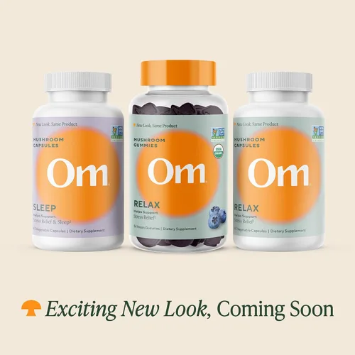 Vista 6 de OM MUSHROOM SUPERFOOD Relax - Cápsulas de hongos, 90 unidades, 30 días, hongos Reishi, Ashwagandha, GABA, L-teanina, magnesio, adaptógenos