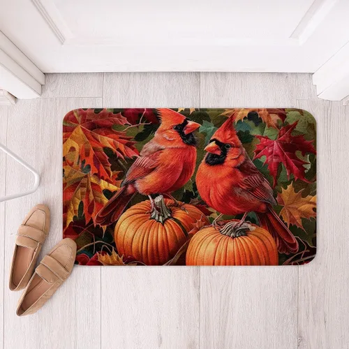 Vista 15 de Erosebridal Thanksgiving Turkey Bathroom Rugs - Fall Leaves Pumpkin Bath Mat for Kids Adults, Vintage Autumn Harvest Door Mat 16 x 24 Inch Rustic