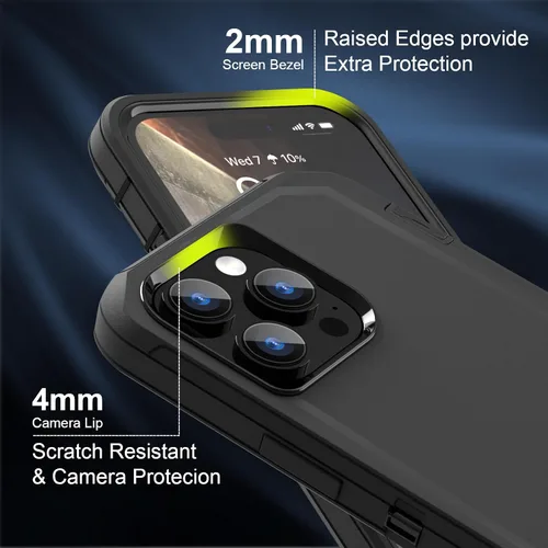 Vista 2 de Sansunto Funda para iPhone 13 Pro Max Case y 12 Pro Max Case, Protección de Cuerpo Completo Resistente Heavy Duty a Prueba de Golpes Grado Militar 3