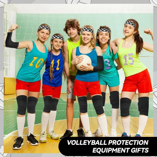 Vista 7 de 6 rodilleras de voleibol y manga de brazo, accesorios de voleibol, equipo de protección, antebrazo, codo, muñequera con almohadilla de protección