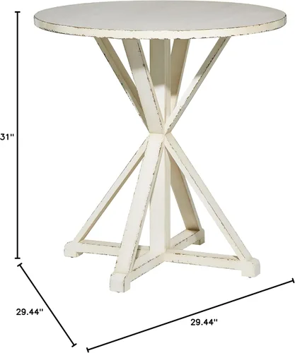 Vista 9 de Deco 79 Mesa auxiliar de madera para mesa auxiliar, mesa auxiliar de 29 x 29 x 31 pulgadas, color blanco