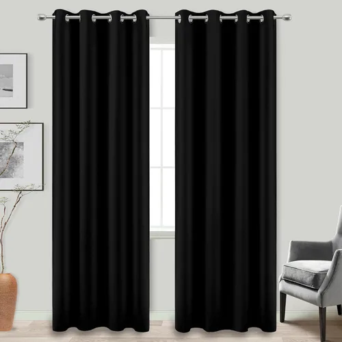 Vista 205 de KOUFALL Cortinas de Baño Aqua para Ventana, Juego de 2 Paneles Decoración Costera Cortinas Cortas Opacas para Ventana Pequeña de Cocina Puerta