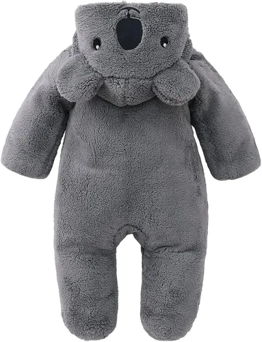 Vista 6 de pureborn Newborn Baby Fleece Footed Jumpsuit Hooded Pramsuit Winter Snowsuit for Infant Boys Girls 0-12 Months