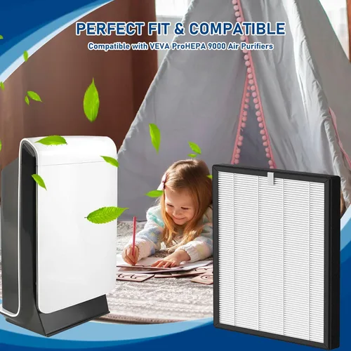 Vista 4 de Filtros True HEPA ProHEPA 9000 de reemplazo compatibles con el purificador de aire VEVA ProHEPA 9000, incluye paquete de 3 filtros True HEPA