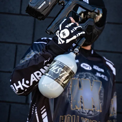 Vista 5 de HK Army 68ci 4500psi HPA Paintball Tanque - HSTL Fibra de Carbono - Gris