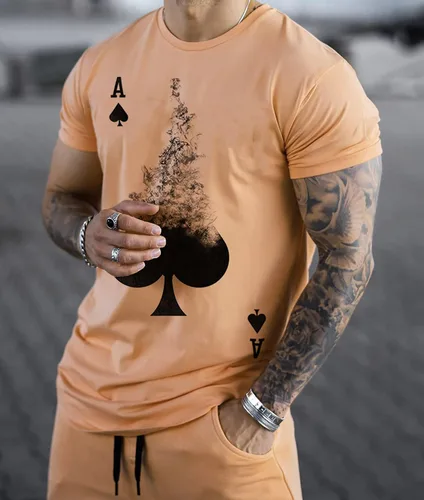 Vista 4 de TZIISOA Conjunto deportivo de 2 piezas para hombre, casual, manga corta, sudadera