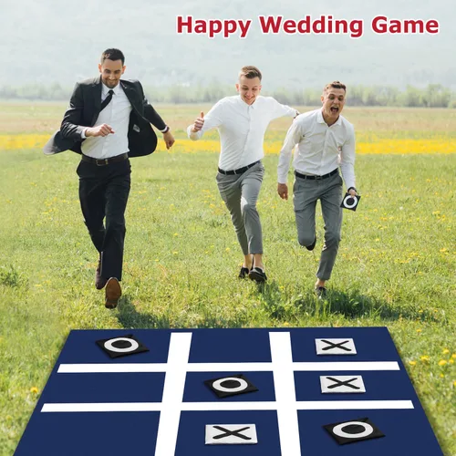 Vista 6 de PJDRLLC Tic Tac Toe - Juego de puf gigante para acampar al aire libre, patio trasero, césped para niños y adultos, juegos familiares grandes