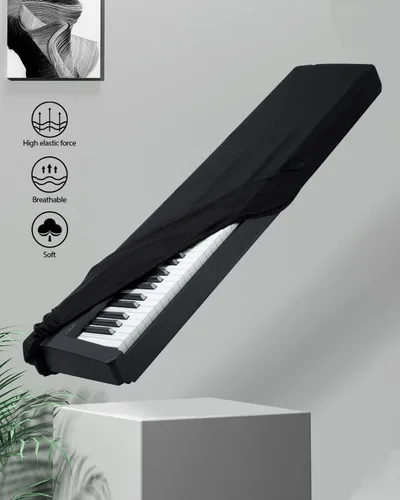 Vista 4 de Cubierta antipolvo para teclado de piano, protector de teclado eléctrico ajustable de 61 teclas para piano y música