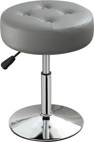 Vista 19 de Taburete Otomano Giratorio Silla para Sala de Maquillaje Taburete para Silla de Tocador Altura Ajustable Cuero Sintético Negro Negro 1