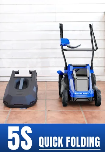 Vista 6 de Wild Badger Power Cortacésped inalámbrico de 40 V 14 ″ sin escobillas, 5,445 pies cuadrados/0.125 ac,1×4.0Ah batería y cargador rápido, altura de 5
