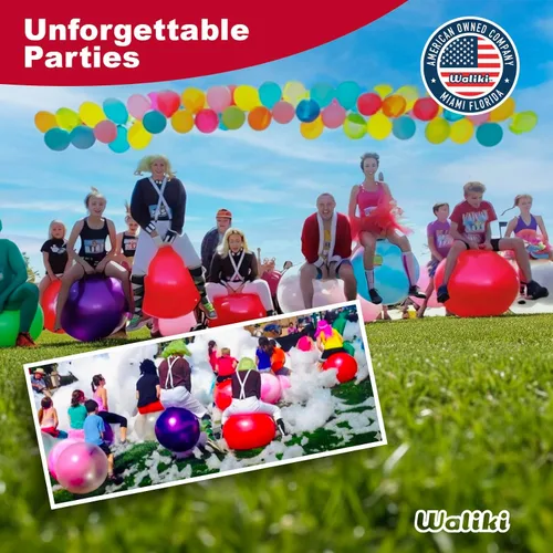 Vista 9 de Pelota Waliki Toys para rebote tamaño adultos (pelota Hippity Hop para saltar con mango, bomba amarilla Incluida), como un jefe