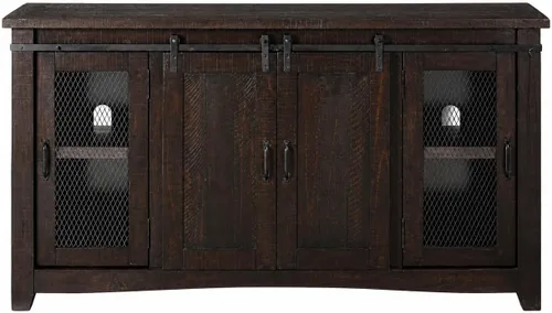 Vista 11 de Martin Svensson Home, mueble para TV Santa Fe de madera maciza, 65", negro antiguo y pino envejecido con aspecto desgastado Solid Pine, TV Stand