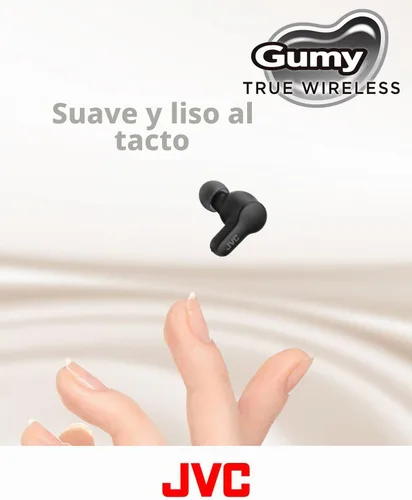 Vista 2 de JVC Gumy HAA7T2B - Auriculares inalámbricos verdaderos, color negro Bluetooth 5.3, reproducción de 24 horas, IPX4 resistente al agua, auriculares