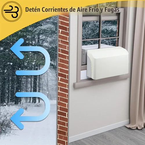 Vista 2 de Paquete de 2 bloques de espuma para unidades de aire acondicionado en forma de U, bloque de espuma lateral de cortina de CA para ventana con cinta