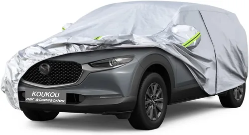 Vista 39 de KouKou Funda impermeable para automóvil SUV adecuada para BMW X1 de 2009 a 2025, 7 capas a prueba de viento para todo tipo de clima, cubierta