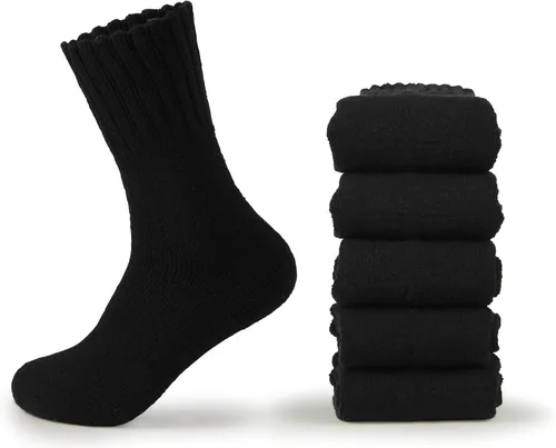 Vista 3 de BomKinta Calcetines para botas para hombre, calcetines de invierno sólidos gruesos y cálidos, talla 7-12