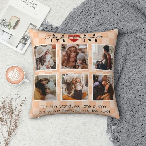 Vista 2 de Regalos para mamá - Funda de almohada personalizada con fotos, funda de almohada personalizada con foto para mamá, funda de almohada personalizada