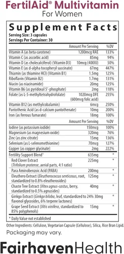 Vista 2 de FertilAid para mujeres y Ovaboost Combo, suplemento de fertilidad femenina y vitamina de fertilidad natural con mio-inositol, vitex y vitaminas