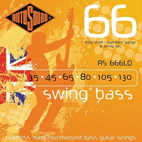 Vista 4 de Rotosound SM666 Swing Bass 66 Acero Inoxidable 6 Cuerdas de Guitarra Bajo (30 40 60 80 100 125)