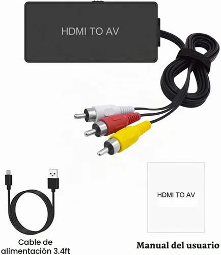 Vista 6 de Convertidor HDMI a AV Adaptador de audio HDMI a video compatible con PAL/NTSC compatible con Roku Streaming Stick, Fire Stick, Apple TV, DVD
