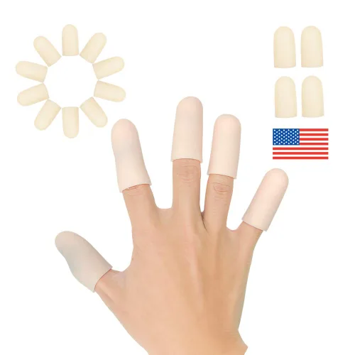 Vista 10 de Pnrskter Cunas de gel para dedos, soporte protector de dedos (14 piezas, transpirables) Mangas para dedos ideales para dedos en gatillo, eczema