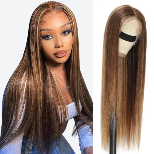 Vista 14 de ALHER Short Bob Wig Human Hair Small Cap Lace Front Wigs Straight, 13X4 Transparent Lace Frontal Wigs 180% Density for Women, Natural Color, Cap