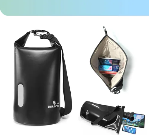 Vista 5 de Bolsas Faraday - Bolsa seca 15L negra impermeable con protección EMP, bolsa de blindaje de señal RFID para seguridad de productos electrónicos
