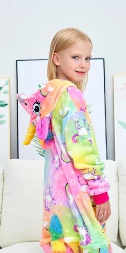 Vista 5 de Pijama unisex de unicornio para niños, disfraz de Halloween