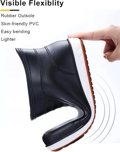 Vista 5 de Waterproof Rain Boots, Shock absorbing soft insole,Garden rain Shoes with Rubber Insulated Outsole, Anti Slip Resistant Booties for fishing,Outdoor