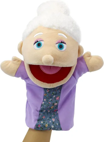 Vista 8 de Marionetas de mano familiares, Marionetas para niños para representar a los miembros de la familia 34 cm Marionetas multiétnicas de peluche suaves