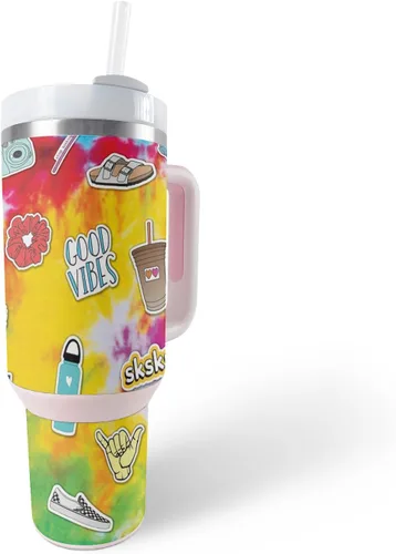 Vista 18 de MightySkins Skin - Vaso de vinilo compatible con Stanley The Quencher H2.0 FlowState de 40 onzas, Typhoon, protectora, duradera y única, fácil