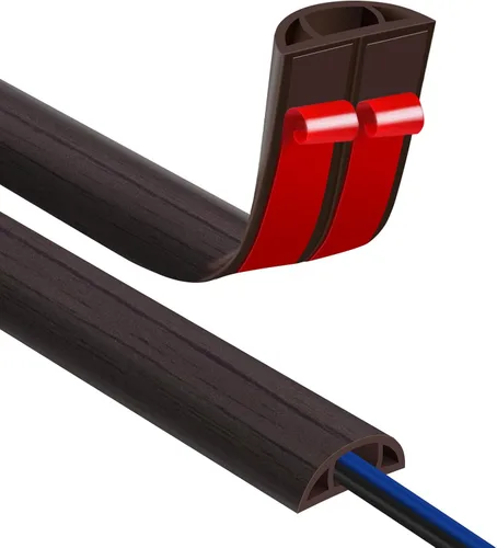 Vista 29 de JAHOMFAI Cubierta para cables de piso 1m de largo, cubiertas para cables en el suelo para proteger los cables y prevenir riesgos de caídas, fácil