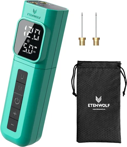 Vista 9 de ETENWOLF P200 Electric Ball Pump 2000mAh Sports Air Pump with Digital Pressure Gauge, Fast Inflation & Deflation for Basketball Soccer Volleyball